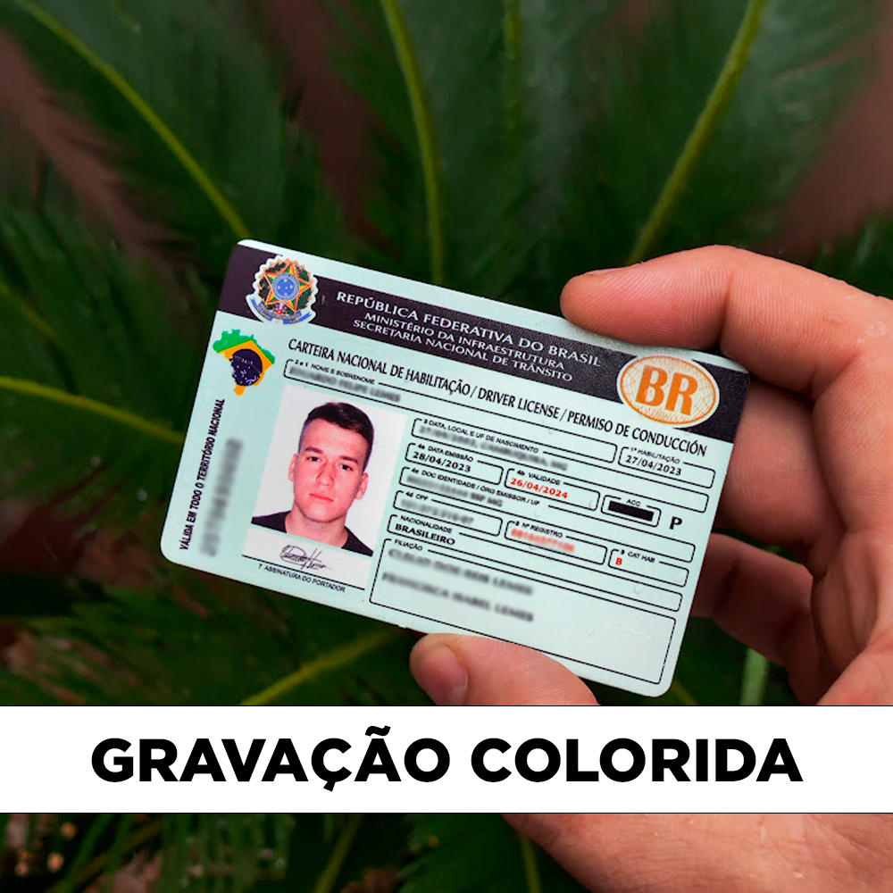 CNH feita em Aço Inox Com Impressão Colorida (TOTALMENTE VÁLIDA) (LEIA A DESCRIÇÃO)