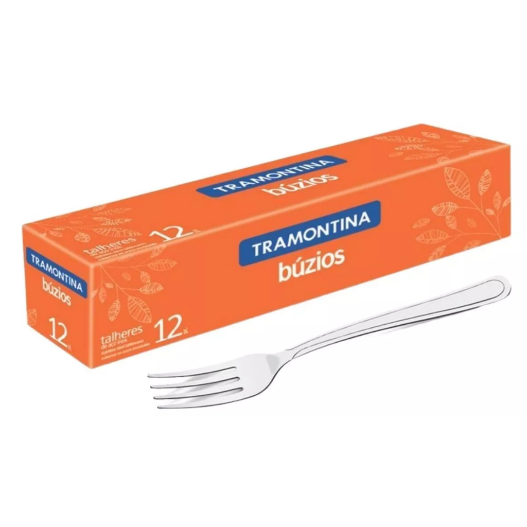 Conjunto 12 Garfos Para Sobremesa Em Inox Buzios Tramontina