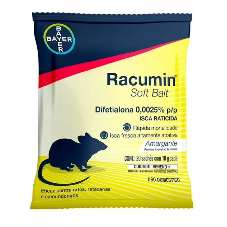 4 pacotes de racumin soft bait - Bayer - pacote de 200g - 100% eficaz ...