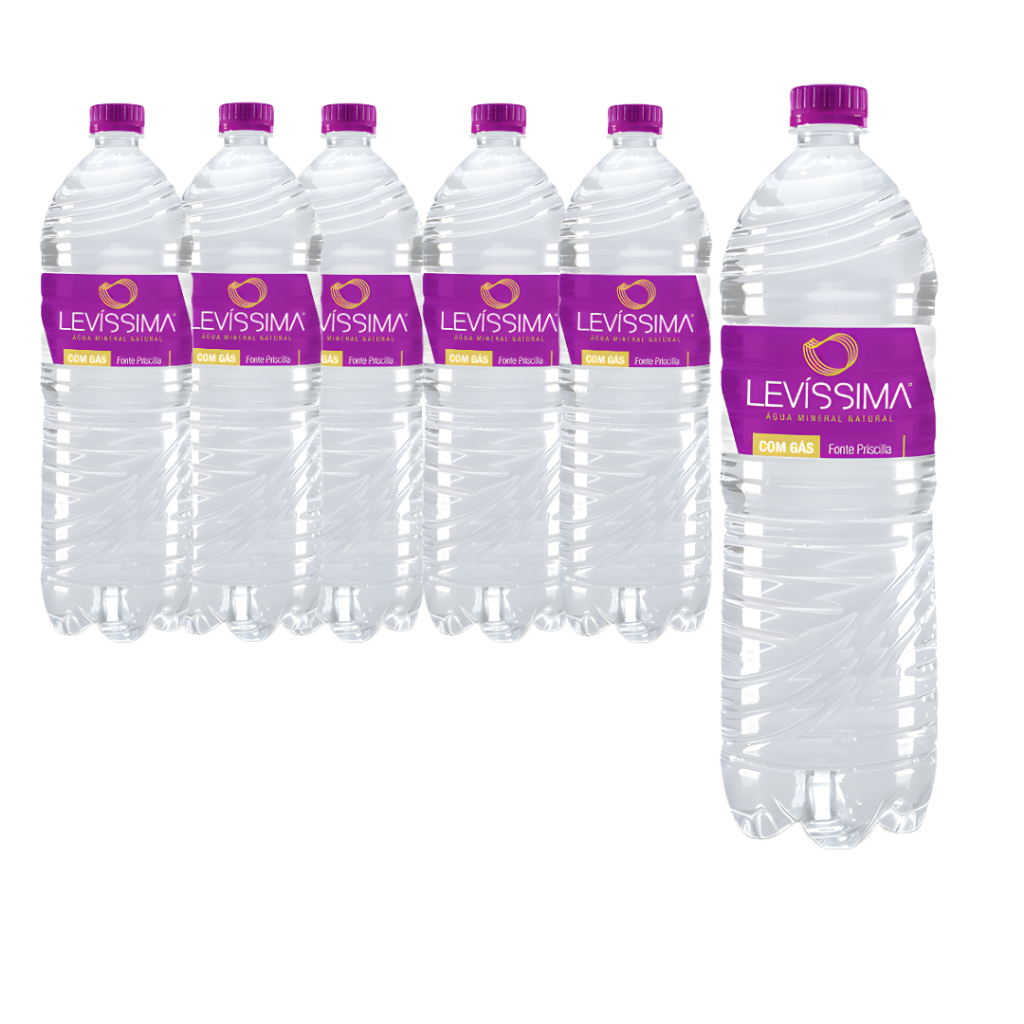 Água Mineral Com gás Levíssima 1,5Litros Fardo 6unidades | Shopee Brasil