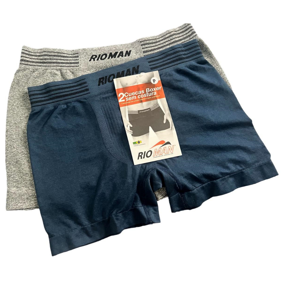 Kit Cueca Boxer Masculina Com 2 Peças - RIO MAN Tamanho M/P
