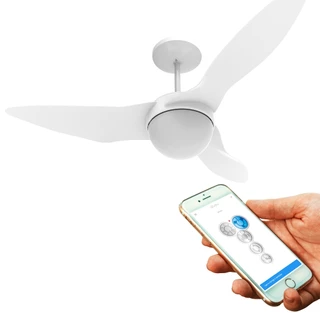 Ventilador de Teto Aliseu Terral com Controle via App Bluetooth, Controle Remoto e Controle de Parede