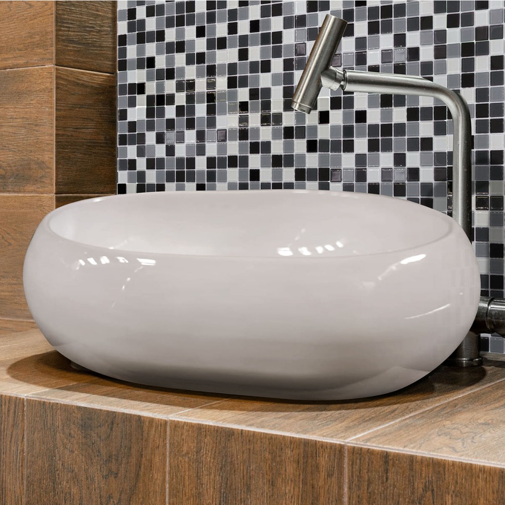 Cuba De Apoio Lavabo Oval Paraty S/ Mesa 45x35x13,5 Cm 100% Louça - Branca