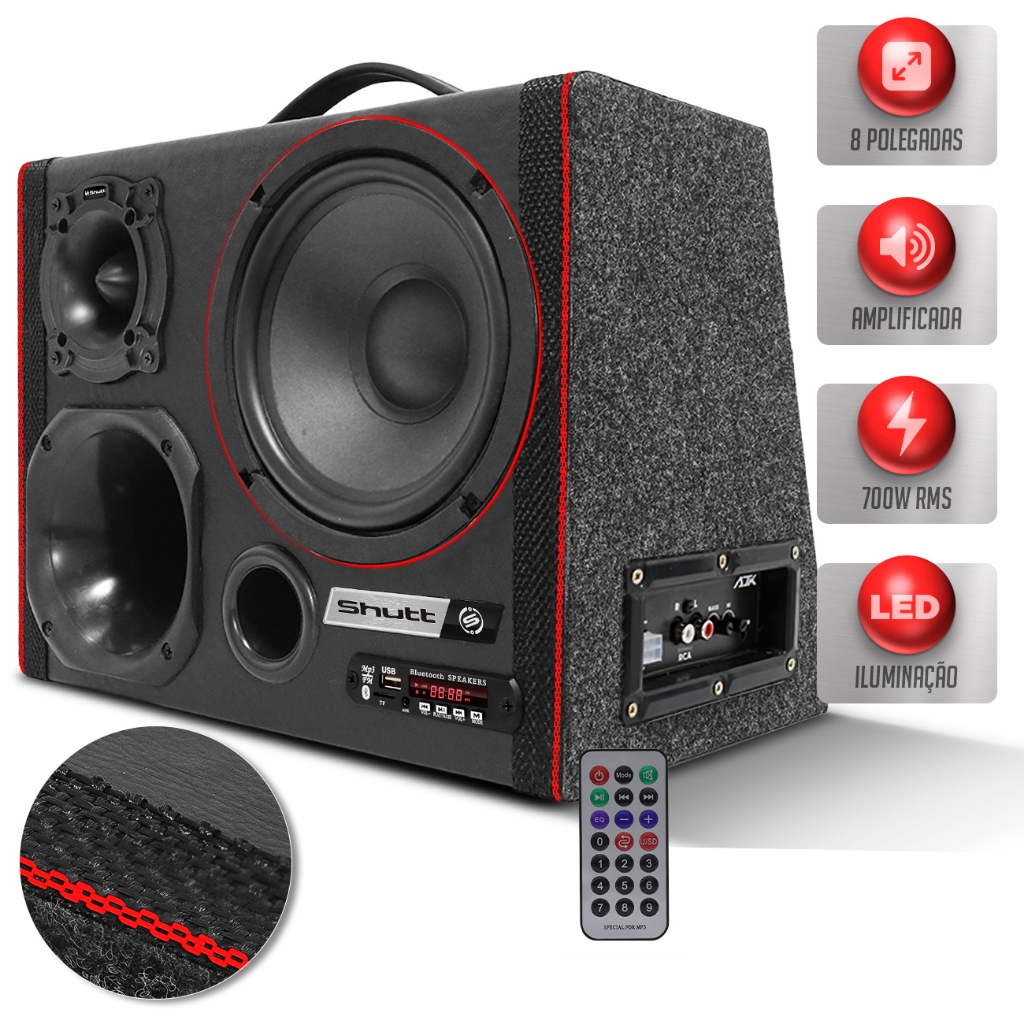 Caixa De Som Trio Amplificada 8 Pol Shutt 700w Bt Casa Carro | Shopee ...
