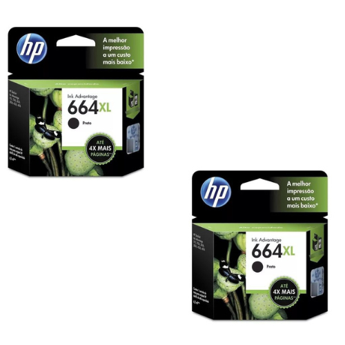 Kit Cartucho 664XL Preto 02 Unidades. Original Impressoras