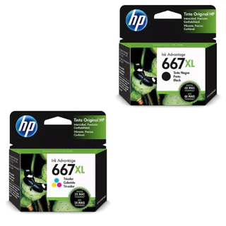 Kit Cartucho Hp 667xl Original Preto+color Para 2376, 2774