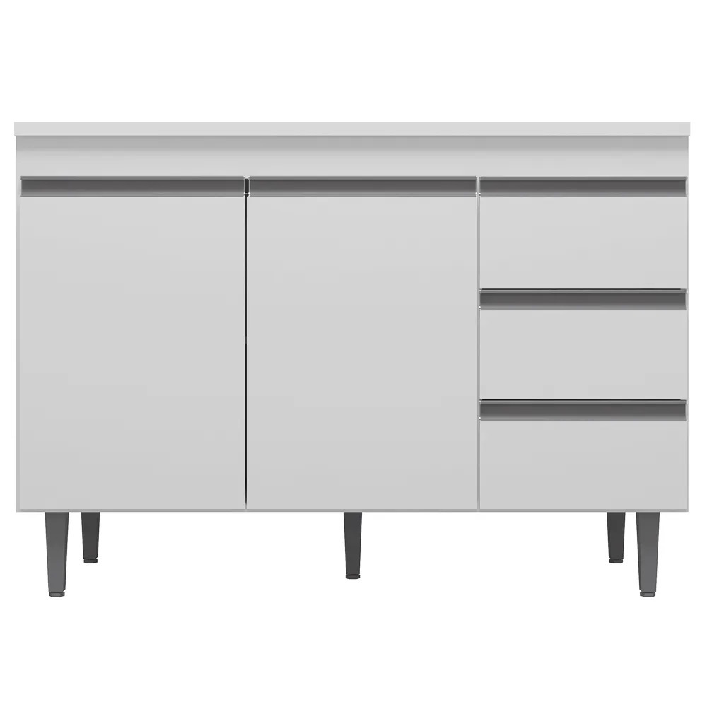 Balcão Gabinete Cozinha Andréia 100cm Sem Tampo 2 Portas