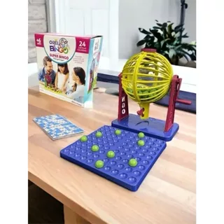 Jogo Bingo 24 Cartelas Com Globo Giratório 90 Bolinhas Brinquedo Para Evento Festa em Oferta na Shopee