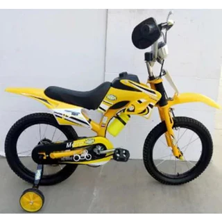 BICICLETA COM RODINHAS DE APOIO ARO 16 AMARELA - Shiny Toys 001269
