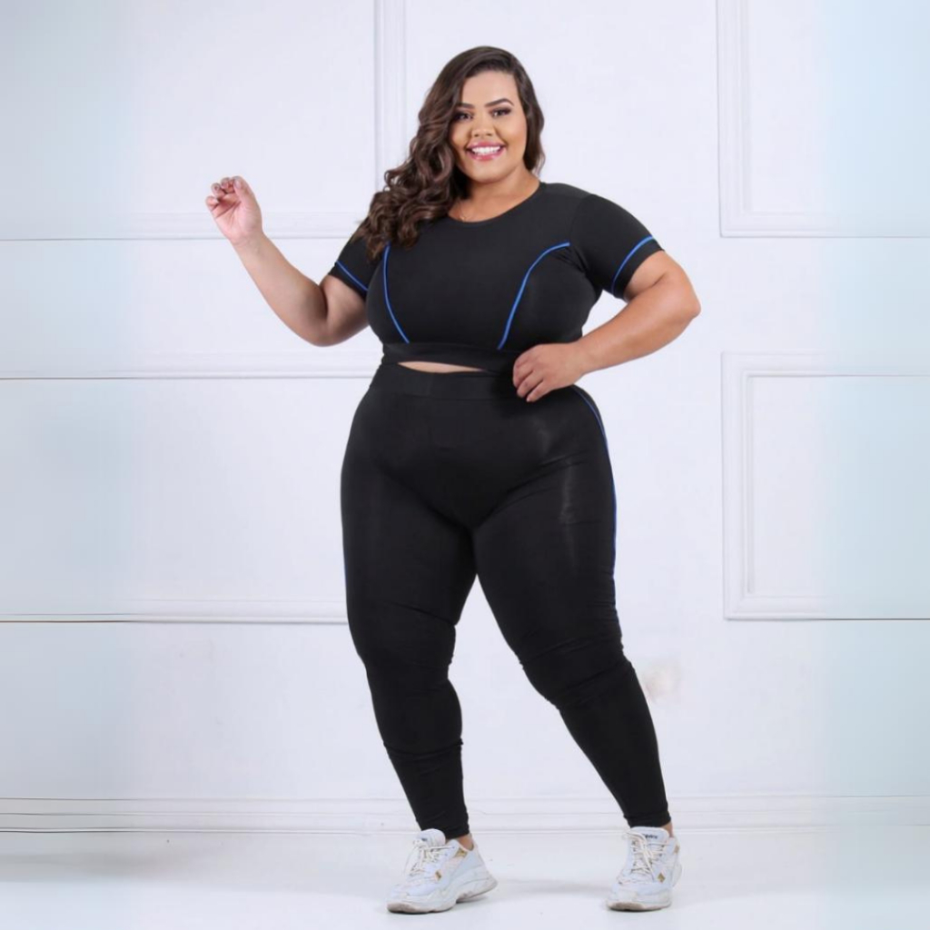 Calça legging plus size feminina Suplex Academia Fitness