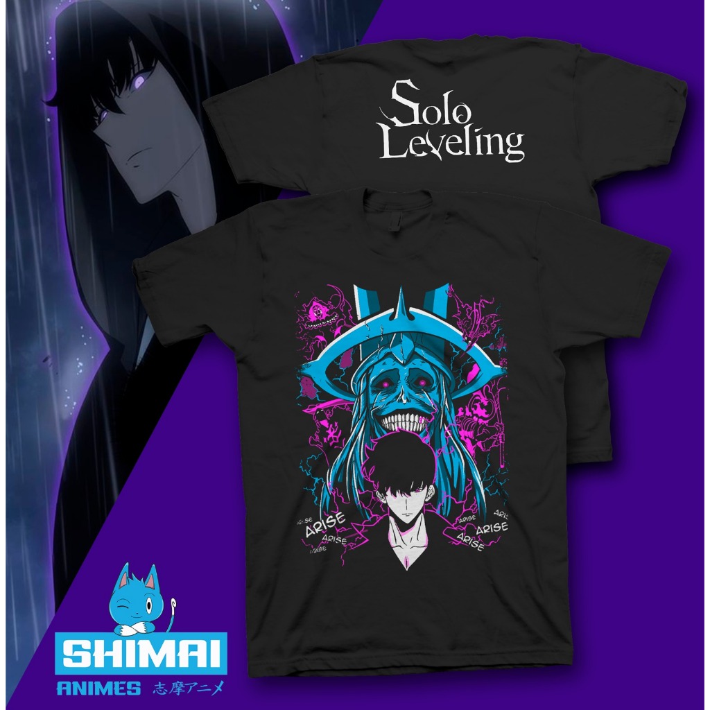 Camiseta Solo Leveling Unissex Camisa Anime Only I Level Up Sung Jin