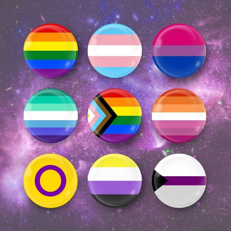 Bottons Bandeiras LGBT Lésbica Gay Bissexual Trans Queer Não binário ...