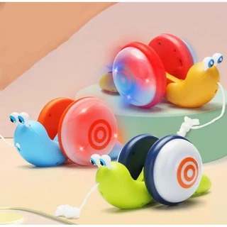 Caracol de Puxar com Luz e Som Brinquedo Infantil para Crianças Menino e Menina
