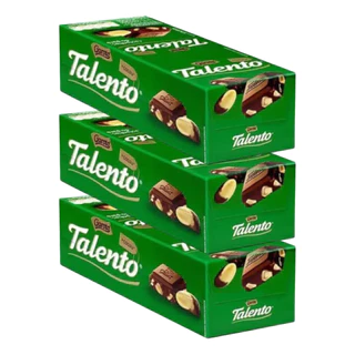 Kit 3 Chocolate Talento Castanha do Pará 25g C/15un - Garoto