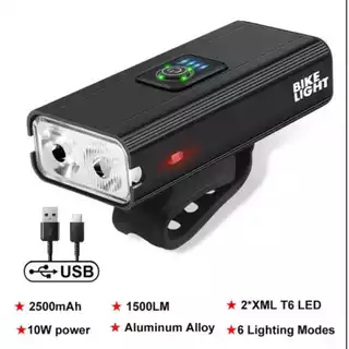 Farol Dianteiro USB Carregamento Luz Bicicleta, 1000 Lumen Luz Bicicleta, Power Bank, Lanterna à Prova D 'Água, MTB Estrada Ciclismo Lâmpada MTBK01/MTBK02 (5)