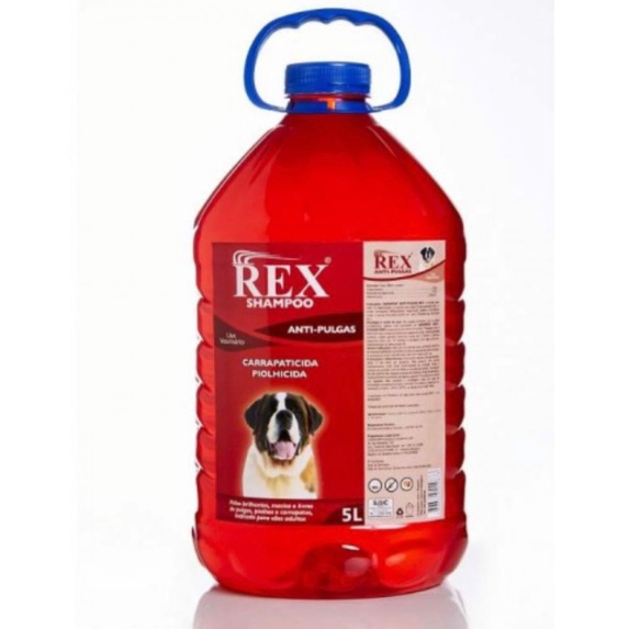 Shampoo Rex Anti Pulgas Cheiroso Para Cachorro Galão 5l Banho Pet ...