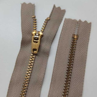 Zíper Metal YKK 18cm Caqui - 10 Unidades