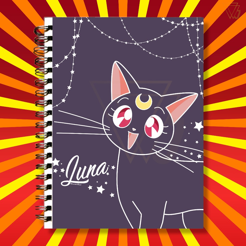 Adesivo Para Capa de Caderno Anime Sailor Moon Lua Cat Top Excelente ...