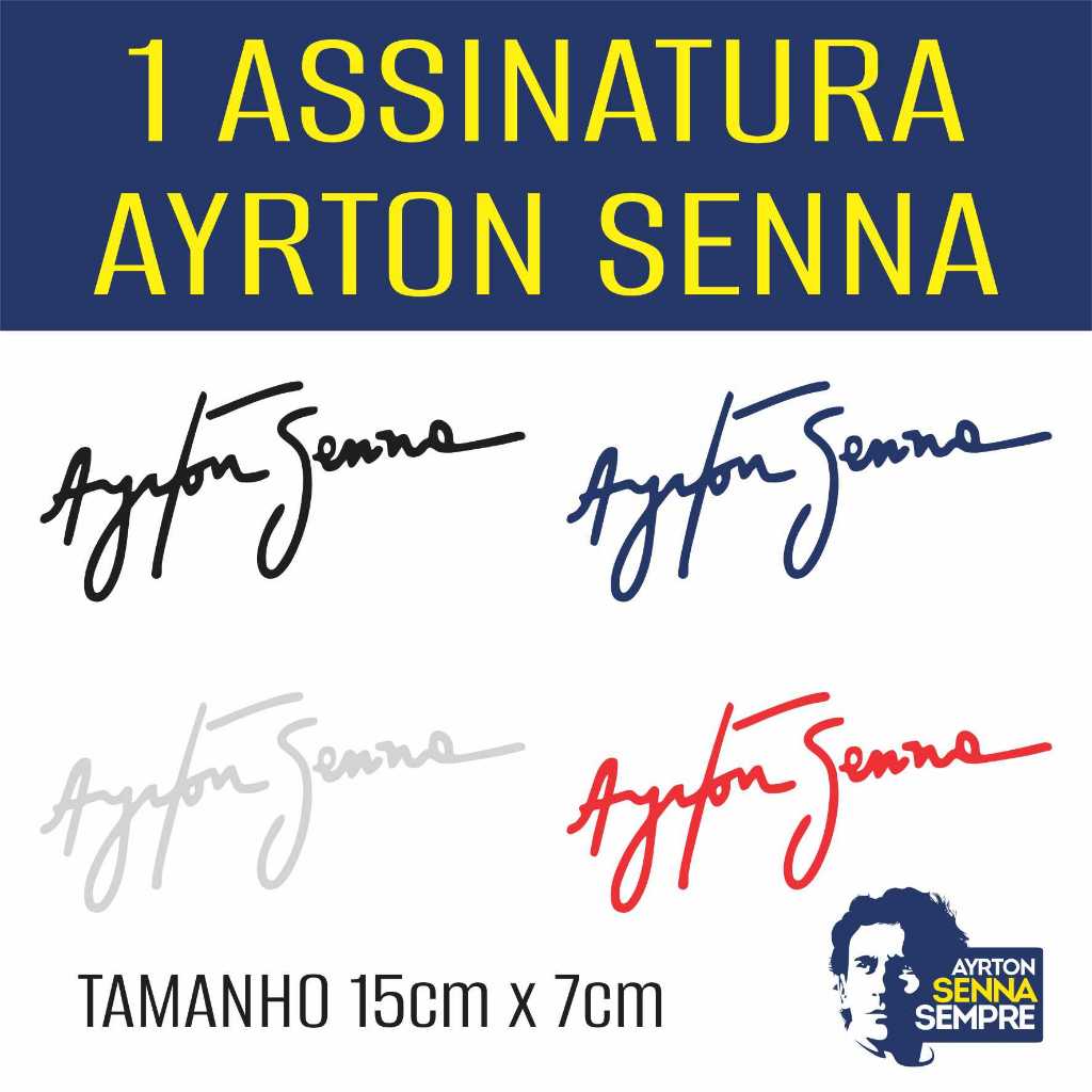 Adesivo assinatura Ayrton Senna 15 cm | Shopee Brasil