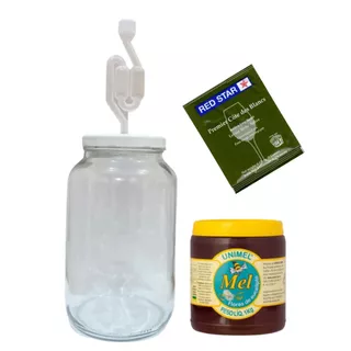 Fermentador De Vidro 3250ml Completo + Kit Hidromel com Côte des Blanc