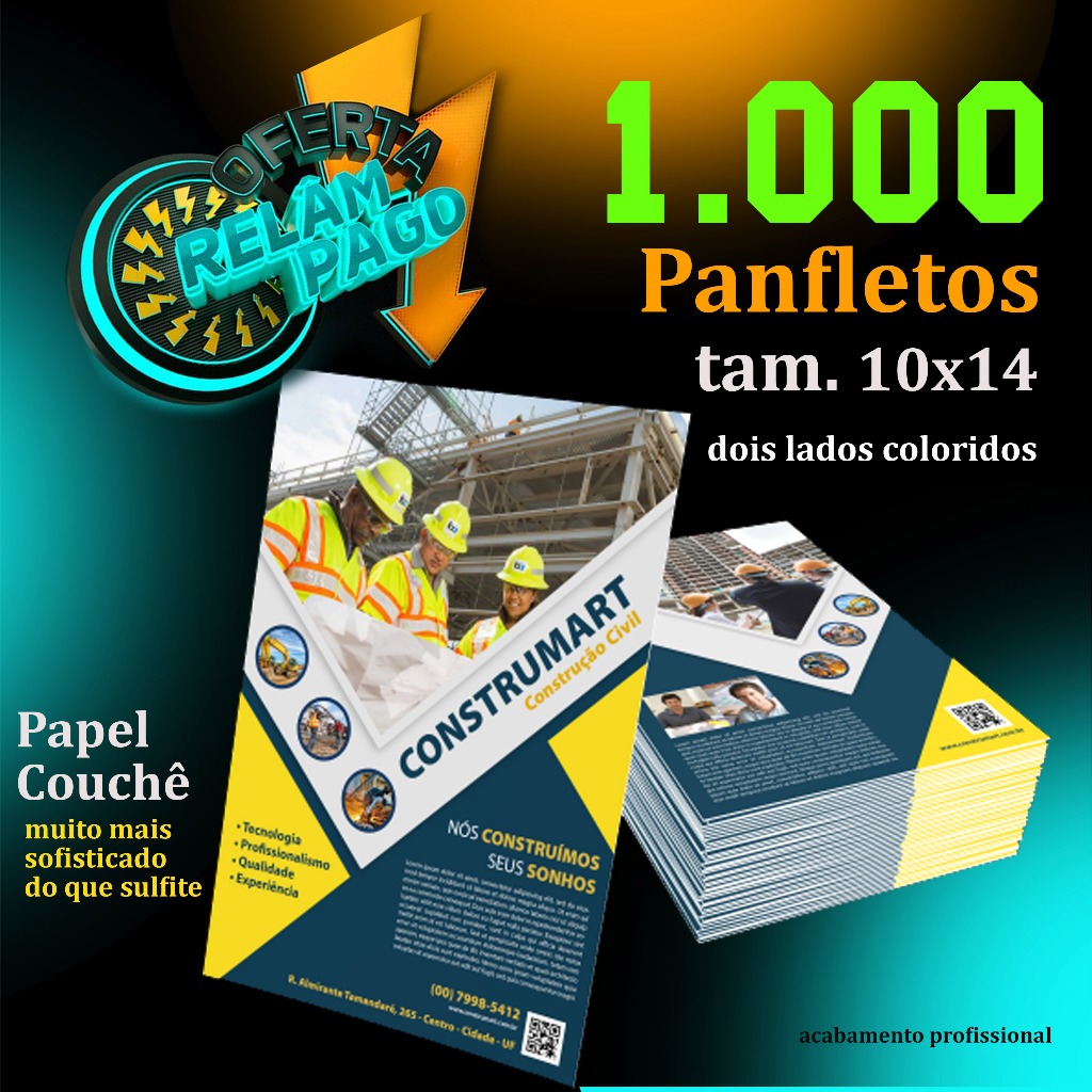 Panfleto 10x15cm 2 lados coloridos - 1000 a 5000 un.