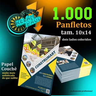 Panfleto 10x15cm 2 lados coloridos - 1000 a 5000 un.