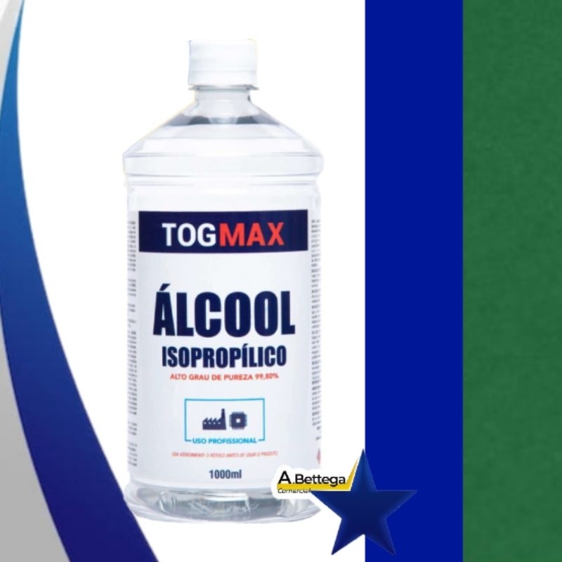 Álcool Isopropílico 99,80% 1L Togmax Puro Isopropanol Limpador De Uso Geral Eletronicos Limpa Tela