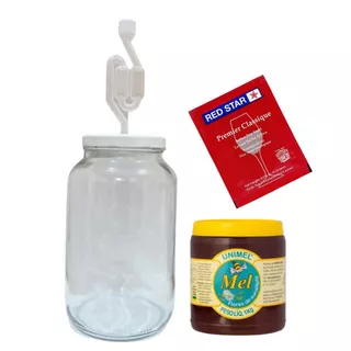 Fermentador De Vidro 3250ml Completo + Kit Hidromel com Premier Classique