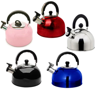 Chaleira inox 2 Litros Café Chá Com Tampa E Apito Em Aço Inox