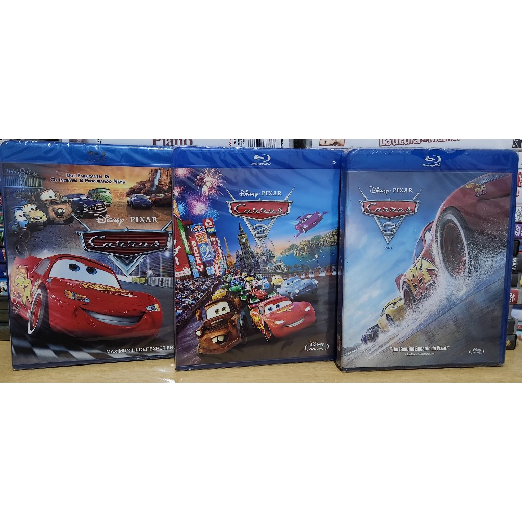 Coleção Blu Ray Trilogia Carros Disney Original Lacrado Shopee Brasil