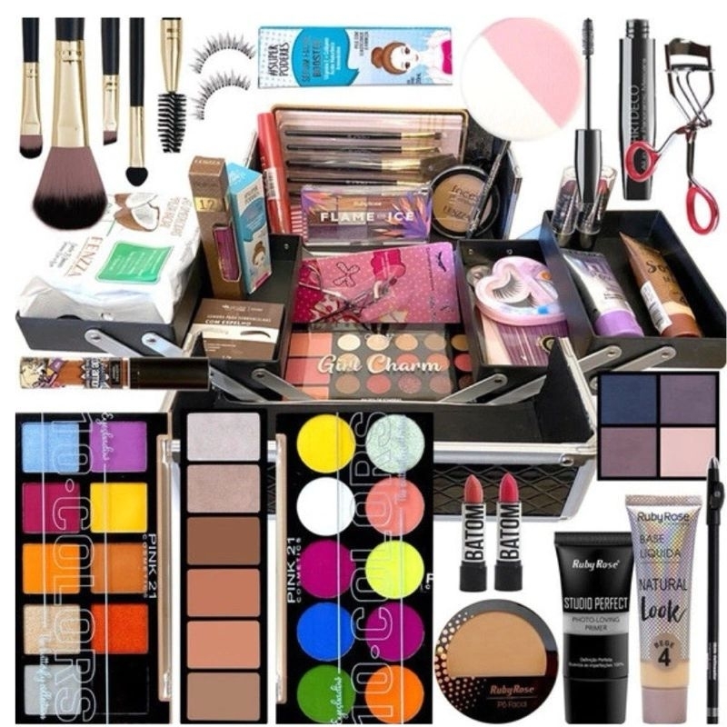 Kit Maquiagem Completo Variado Com Base