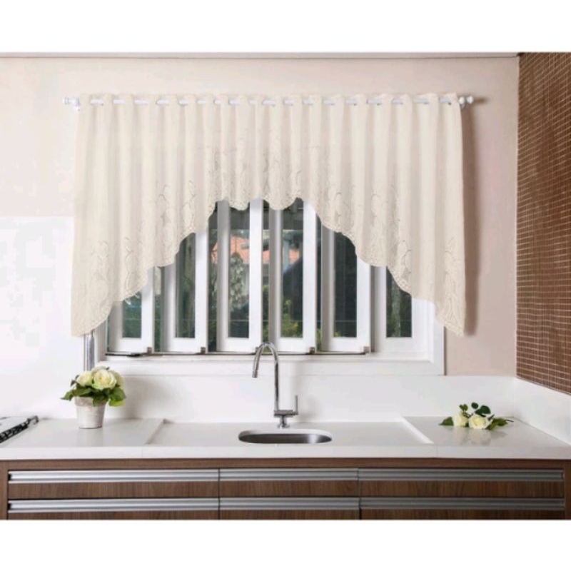 cortina de cozinha modelo tulipa | Shopee Brasil