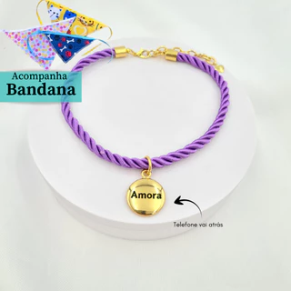 Coleira com Medalha Identificação + Bandana Gravação Nome Pet + Telefone C2