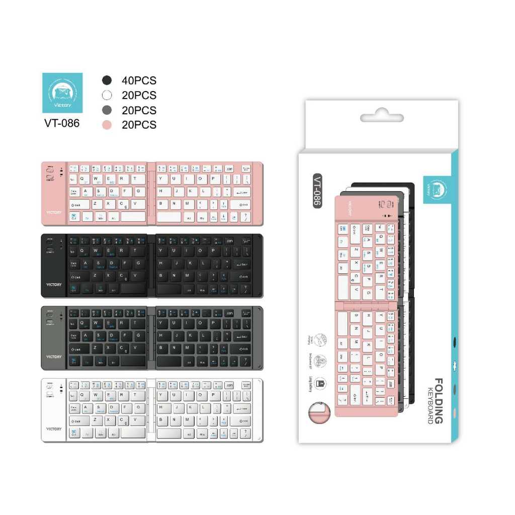 Teclado VT-086 - Teclado Qwert Wireless Bluetooth3.0 Teclado fino ...