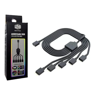 Cooler Master Hub / Cabo Splitter de 1 para 5 conexões para Led Argb (RGB endereçável) de 3 pinos e 5v