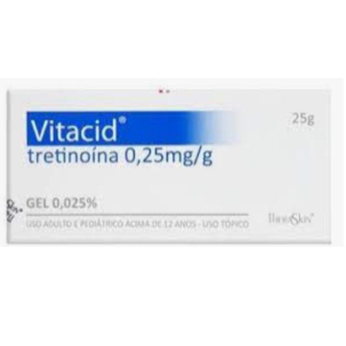 VITACID Gel 0,25% CLAREADOR MANCHAS ESPINHAS Melasma ORIGINAL NOVO LACRADO 25G