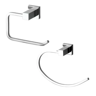 Kit Papeleira Papel Higiênico + Porta Toalhas Argola - Acessórios de Banheiro Inox