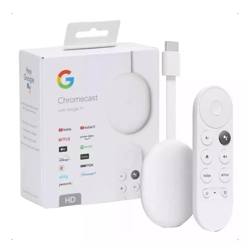 Google Chromecast 4 HD Controle De Voz (ORIGINAL LACRADO) Cor Branco