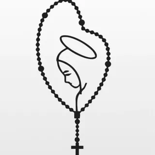 Quadro Escultura De Parede Religioso Terço Nossa Senhora Mdf Vazado Com Dupla Face