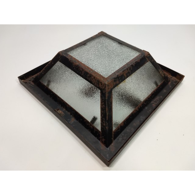 Luminária Antiga Teto Retro Arandela Vidro Ferro Decor Leia