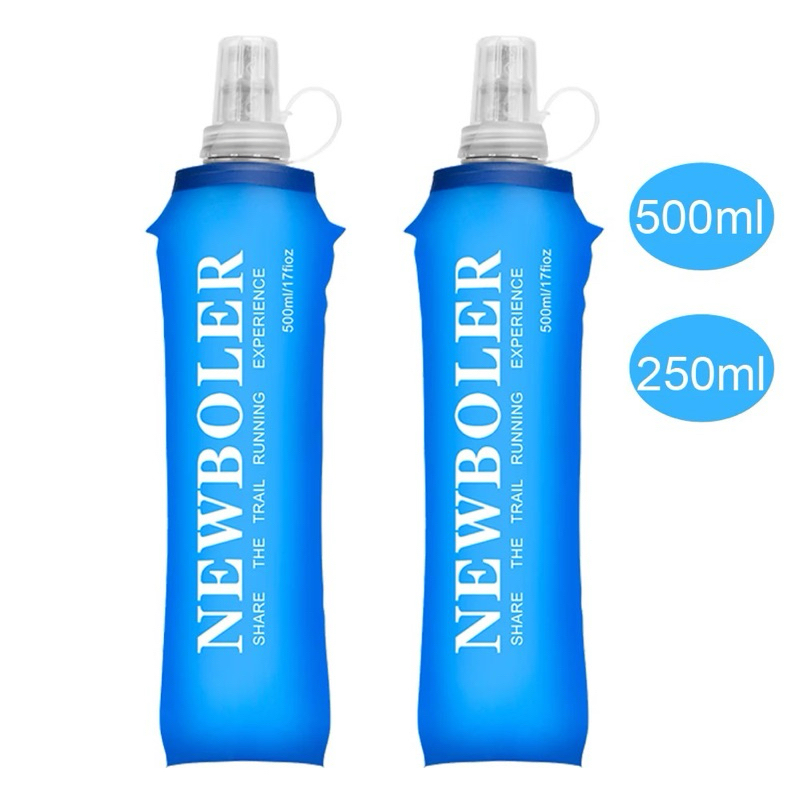 Garrafa de água dobrável macia, Soft Water Bag, TPU Folding Flask, Hidratação Running 250ml ou 500ml.
