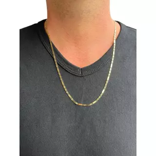 Corrente Cordao Piastrine banhado a ouro 18K Confira