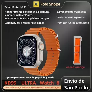 Smartwatch 8 Ultra Smart Watch Series Calculadora Cardíaca Monitoramento Da Frequência Relógio Inteligente Digital Masculino