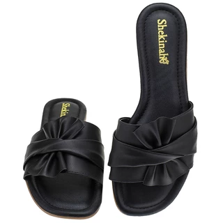 Sandalia Feminina Rasteirinha Tamanco Rasteira Confortável Flat Shekinah Laçinho Novidade Moda