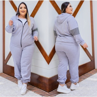 Conjunto Moletom Feminino Plus Size em Oferta