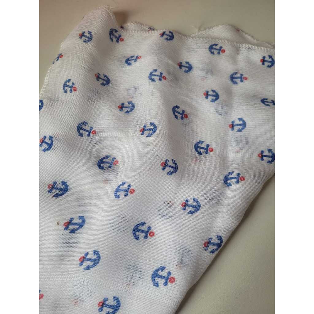 5 Unidades Pano de Boca 35x35 estampa Âncora 2a linha da Cremer