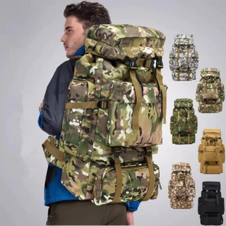 Mochila Cargueiro Grande Reforçada Militar Camuflada 80 Litros Camping Viagem Trilha