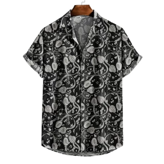 Camisa De Botão musica DJ festival Preto e branco