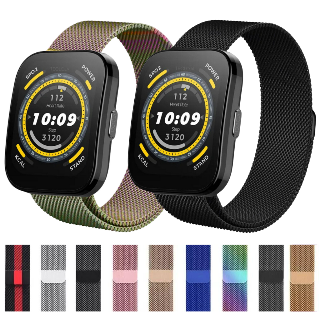 Pulseira Para Amazfit Bip 5 A2215 Pulseira Aço Para Amazfit Bip 5 A2215 Pulseira Milanese 22mm