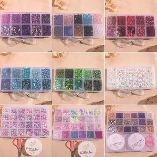 Miçanga Micanguinha Kit Bijuterias Aplique Acessórios Cores Mini Vidrilhos Bordado Lantejoulas DIY 2.500pçs